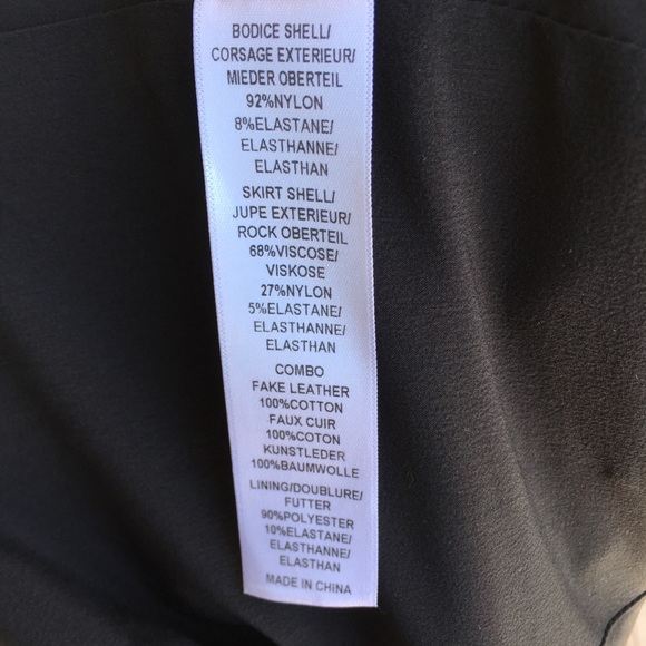 Aidan Mattox Black Sheer Faux Leather Dress - Picture 7 of 7